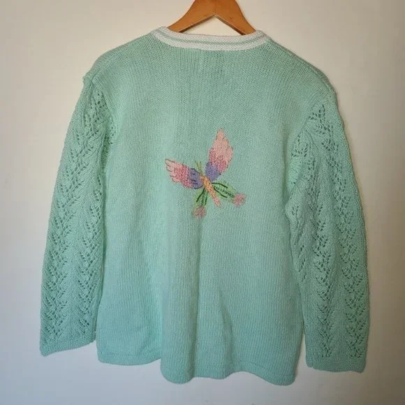 Storybook Knits Floral Cardigan Butterfly L - Picture 9 of 12
